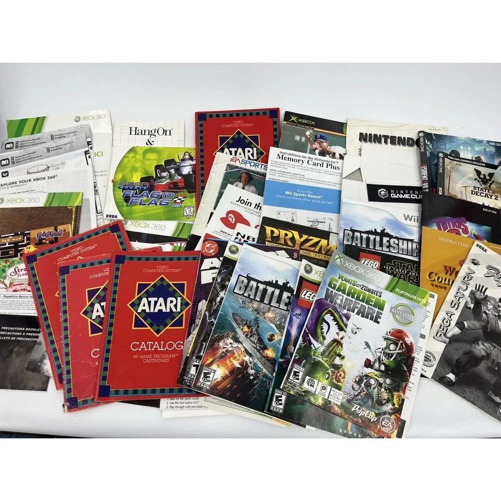 Vintage Lot of Video Game Manuals Instruction Booklets and Inserts